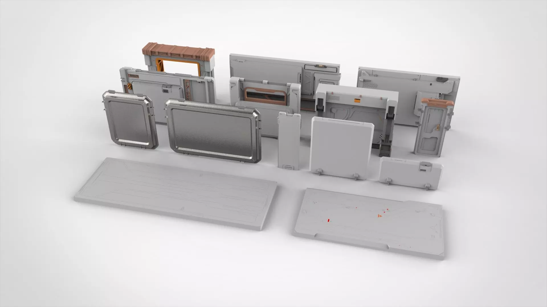 sci-fi Architecture kitbash 33 3D model_0