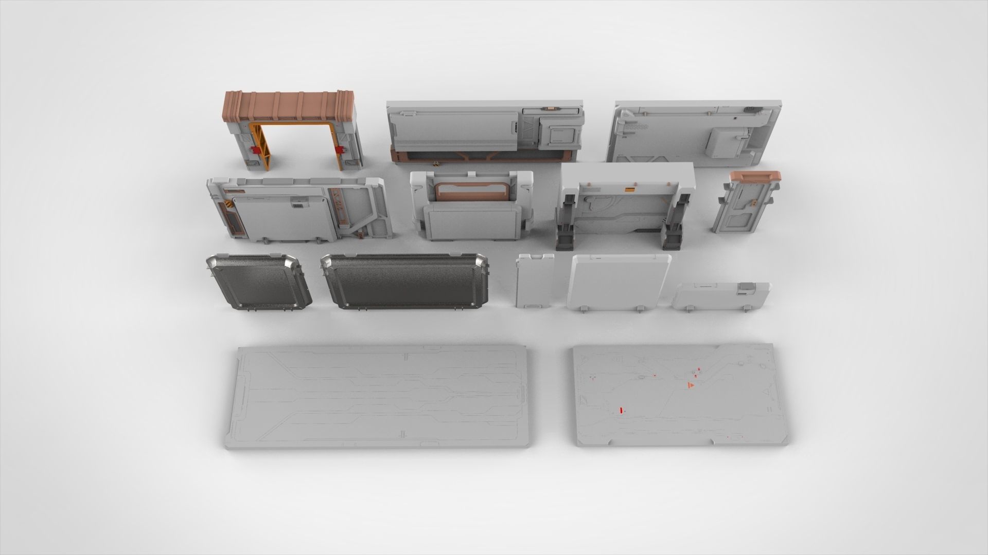 sci-fi Architecture kitbash 33 3D model_3