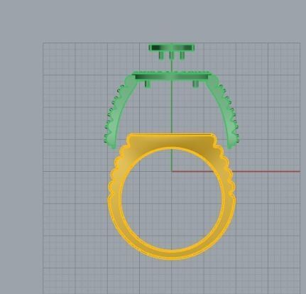 465 Ring with crown 3D print model_11