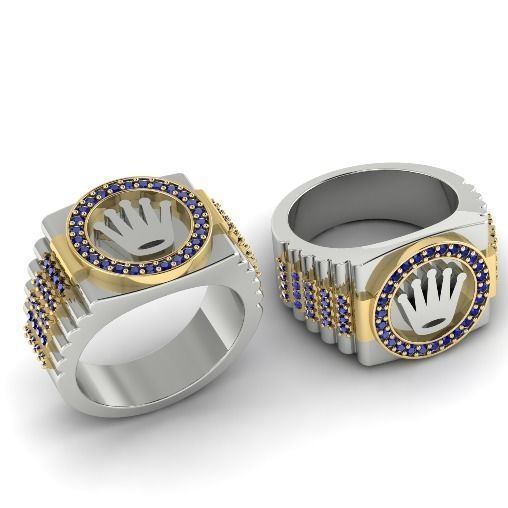 465 Ring with crown 3D print model_1