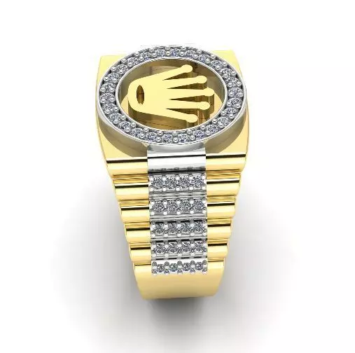465 Ring with crown 3D print model_0
