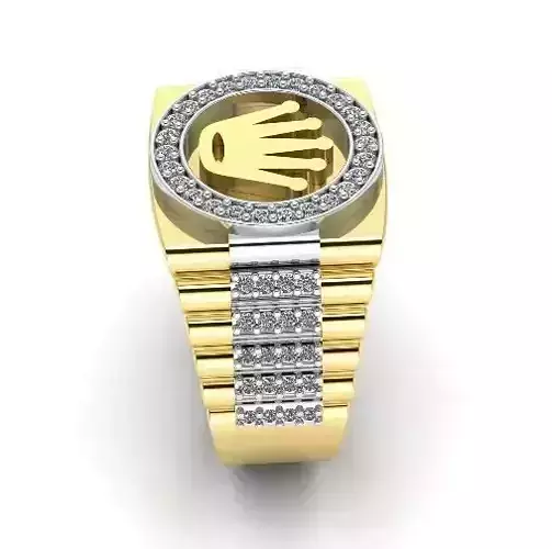 465 Ring with crown 3D print model