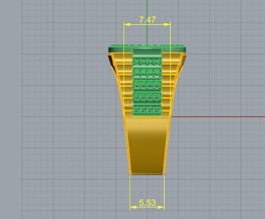 465 Ring with crown 3D print model_6