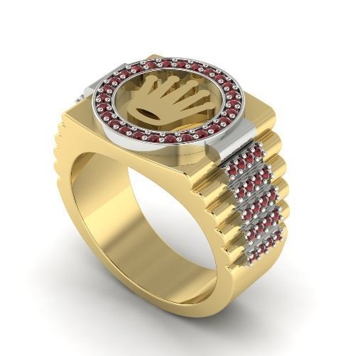 465 Ring with crown 3D print model_2