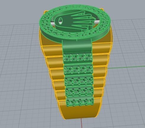 465 Ring with crown 3D print model_8