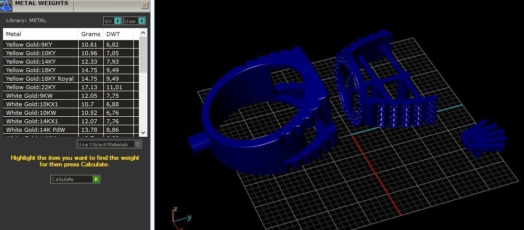 465 Ring with crown 3D print model_10