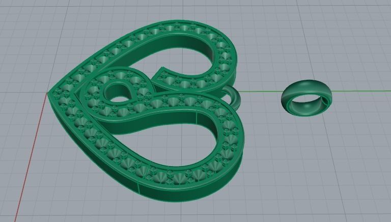 463 Pendant in the shape of a heart 3D print model_8