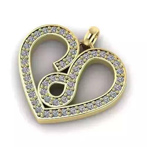 463 Pendant in the shape of a heart 3D print model