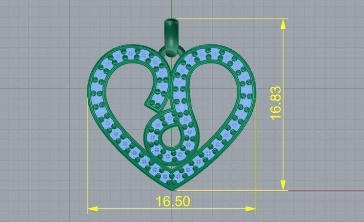 463 Pendant in the shape of a heart 3D print model_5