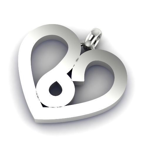 463 Pendant in the shape of a heart 3D print model_3