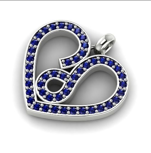 463 Pendant in the shape of a heart 3D print model_2