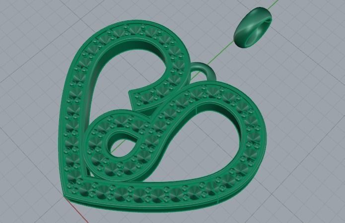 463 Pendant in the shape of a heart 3D print model_7