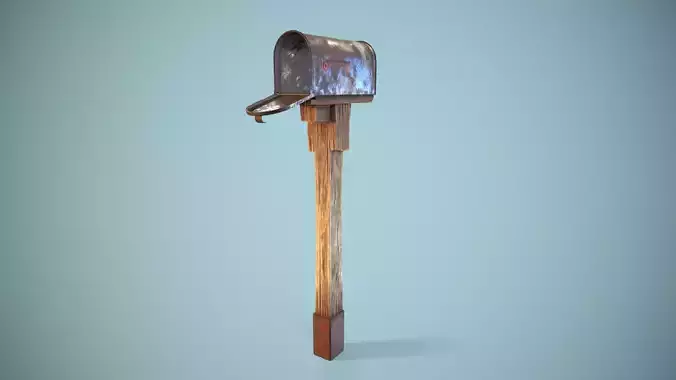 Old Retro Letterbox Low-poly 3D model