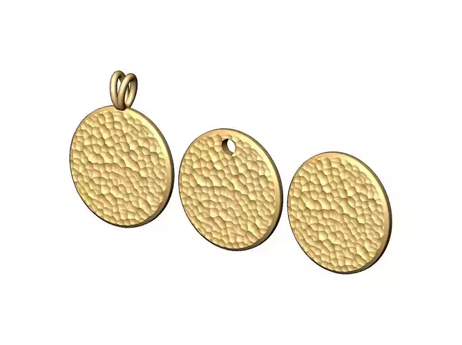 Hammered texture coin pendant and charm