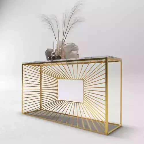 console 3d model gold table Low-poly 3D model console 3d model gold table Low-poly 3D model