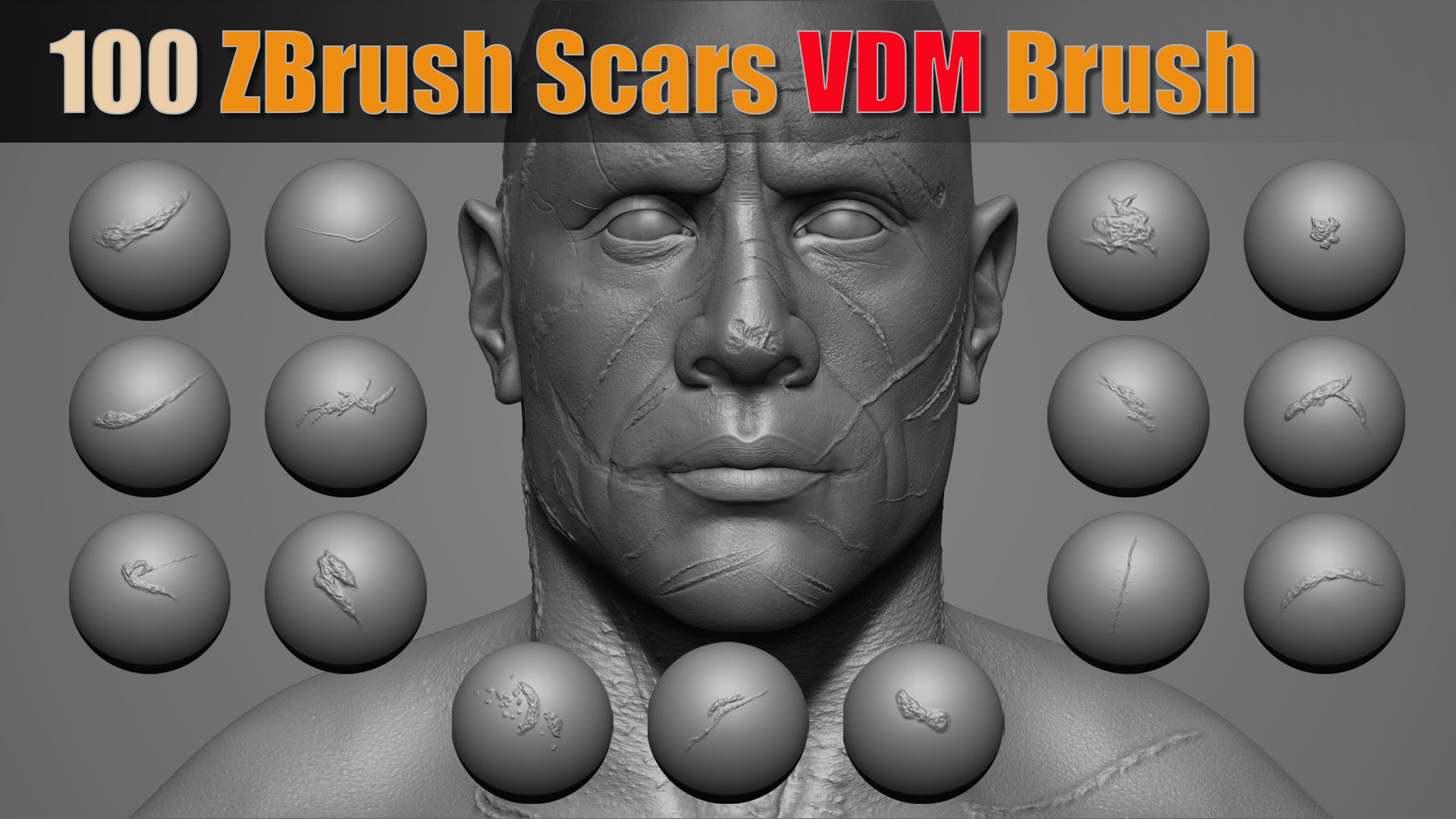 100 Zbrush Scars VDM Brush 3D model_6