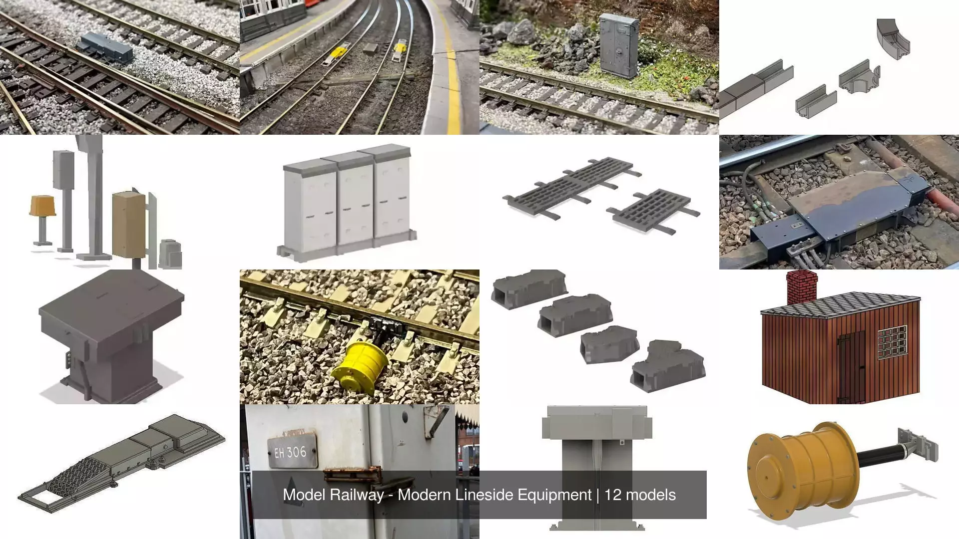 Model Railway - Modern Lineside Equipment 3D Model Collection_0