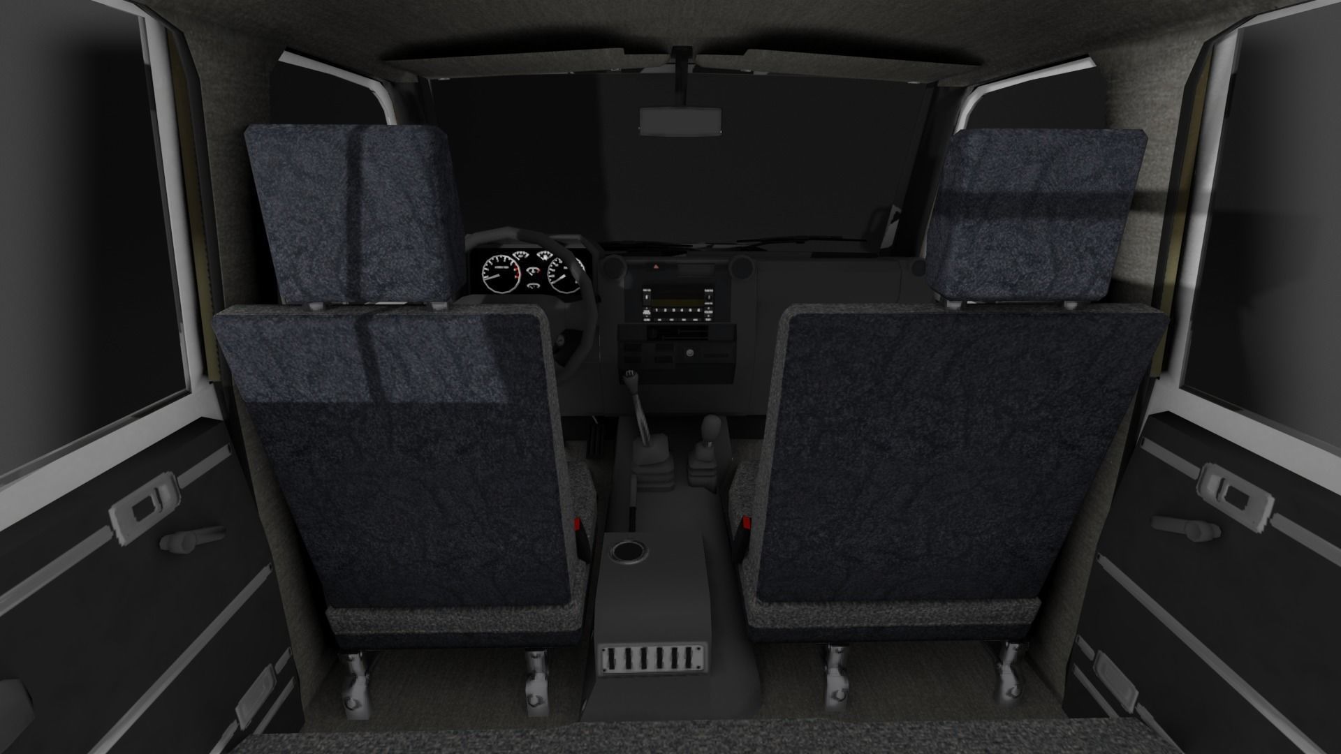 Toyota Land Cruiser J79 - Utility Truck Low-poly 3D model_7