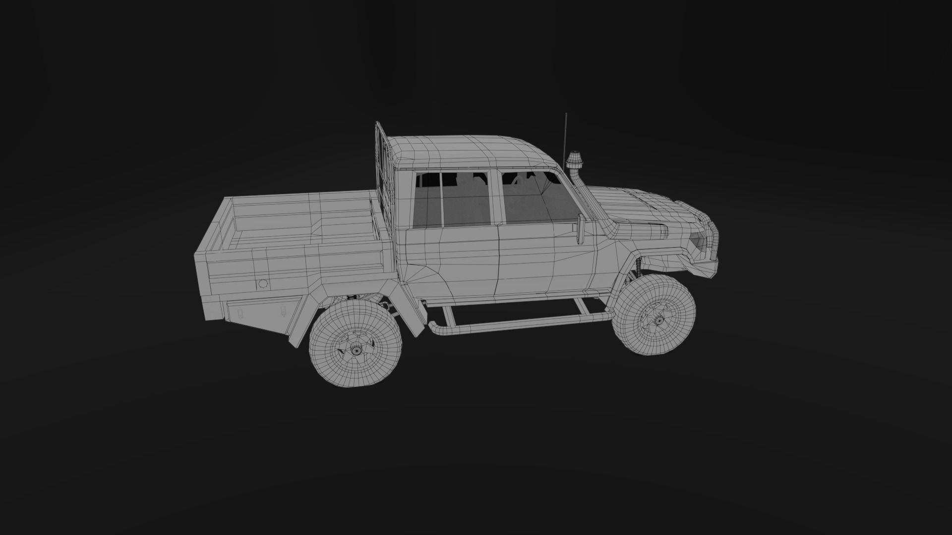 Toyota Land Cruiser J79 - Utility Truck Low-poly 3D model_14