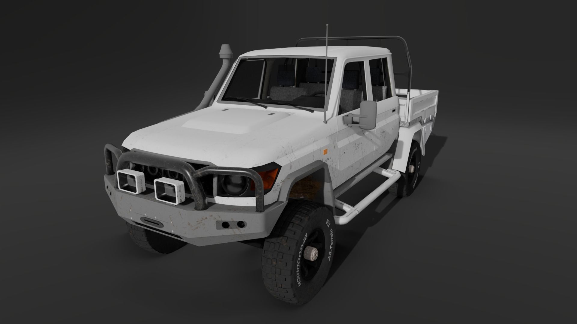 Toyota Land Cruiser J79 - Utility Truck Low-poly 3D model_1