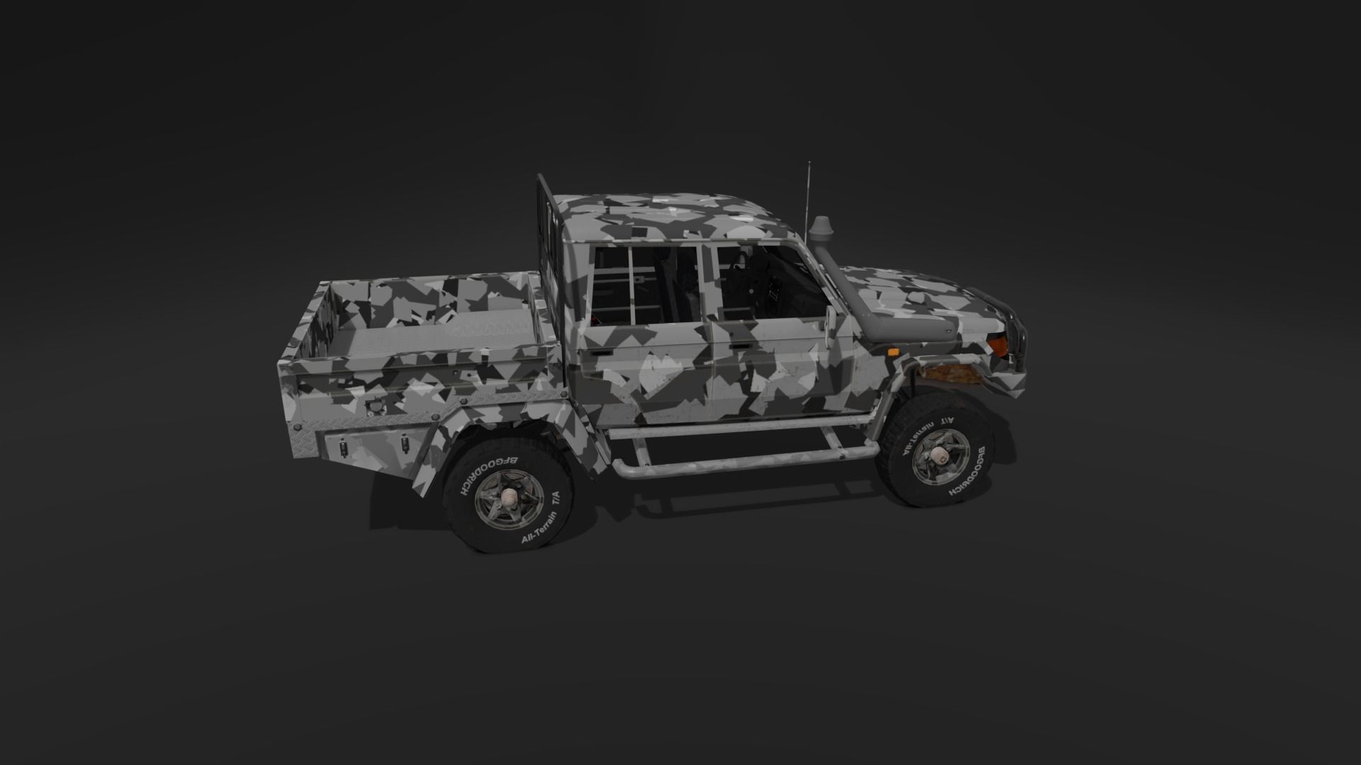 Toyota Land Cruiser J79 - Utility Truck Low-poly 3D model_5