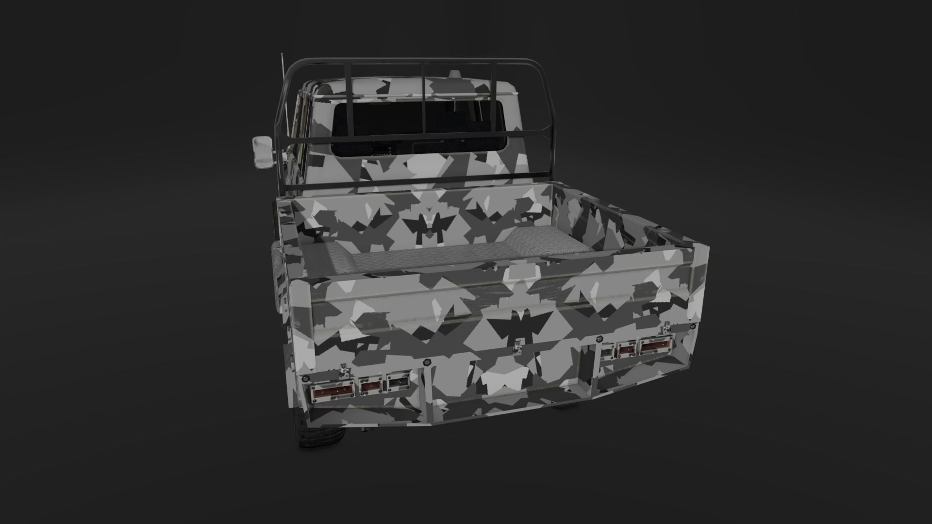 Toyota Land Cruiser J79 - Utility Truck Low-poly 3D model_6