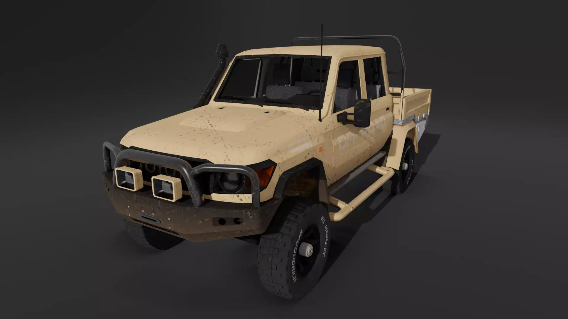 Toyota Land Cruiser J79 - Utility Truck Low-poly 3D model_0
