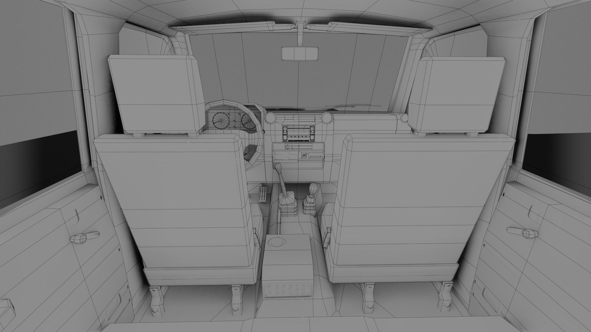 Toyota Land Cruiser J79 - Utility Truck Low-poly 3D model_16