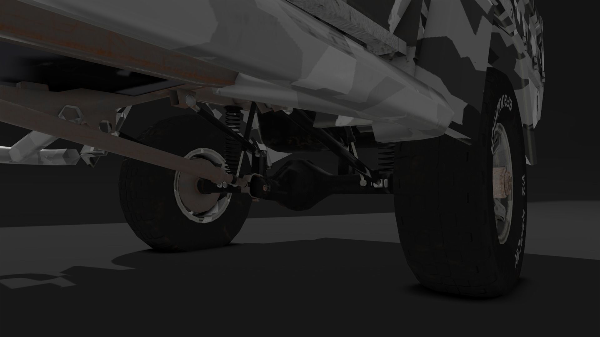 Toyota Land Cruiser J79 - Utility Truck Low-poly 3D model_11