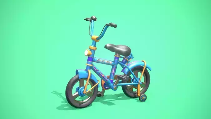 Game Ready Cartoony  Bicycle  Low-poly 3D model