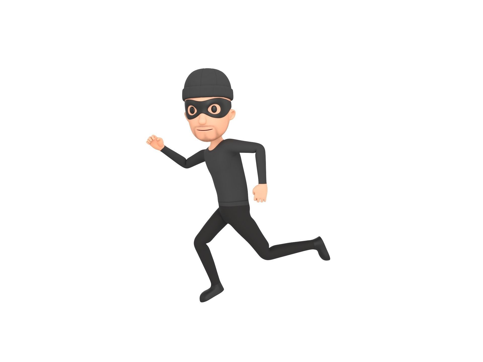 Character123 Rigged Robber 3D model_11