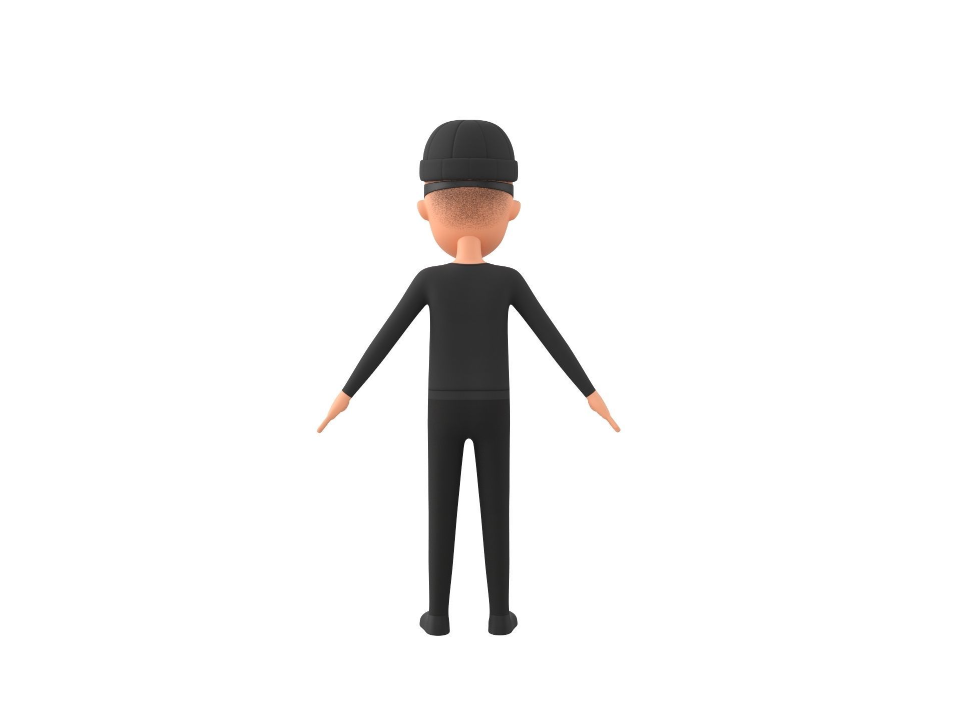 Character123 Rigged Robber 3D model_6
