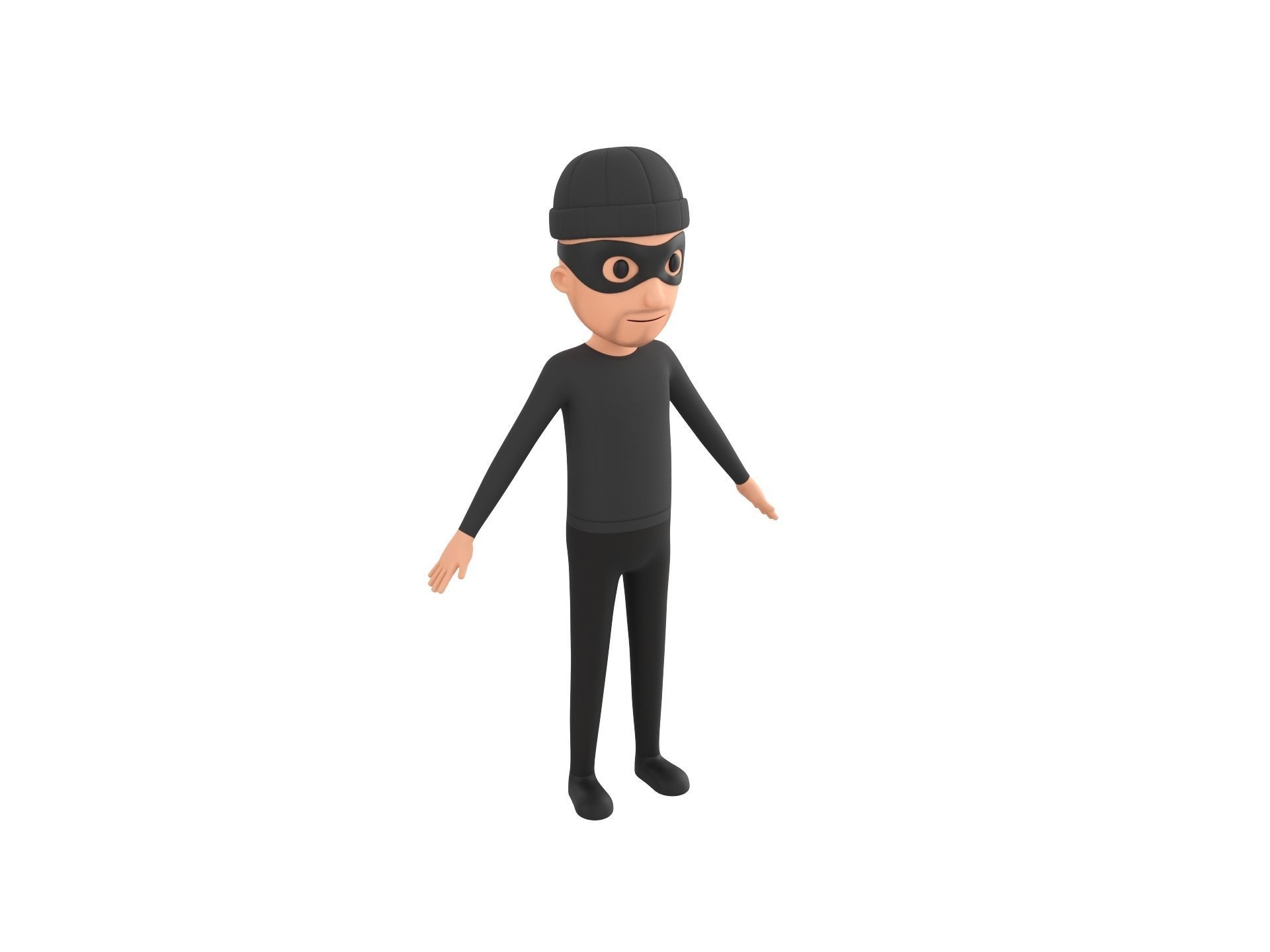 Character123 Rigged Robber 3D model_4