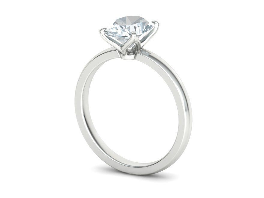 Elegant Solitaire Ring 9x7mm Oval stone Claw Setting 3dmodel 3D print model_18