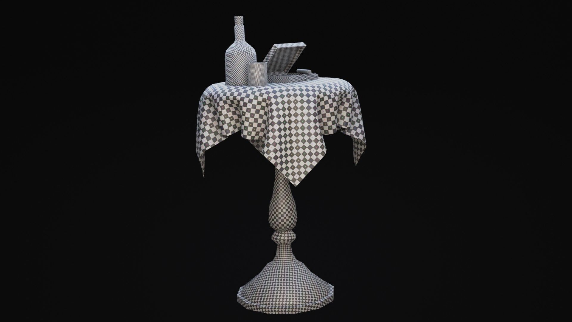 Wiskey Table Game Ready Low-poly 3D model_2