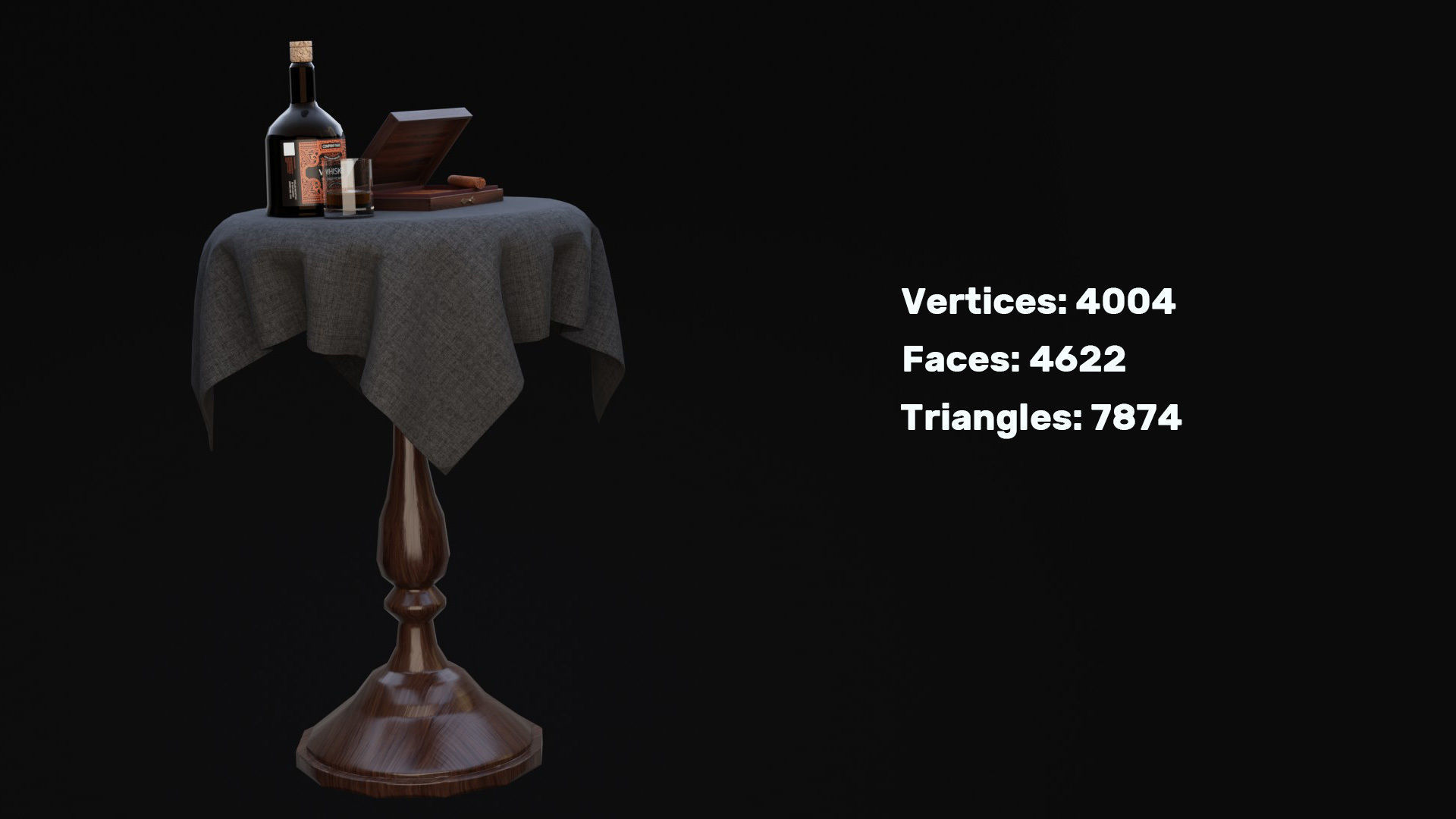 Wiskey Table Game Ready Low-poly 3D model_1
