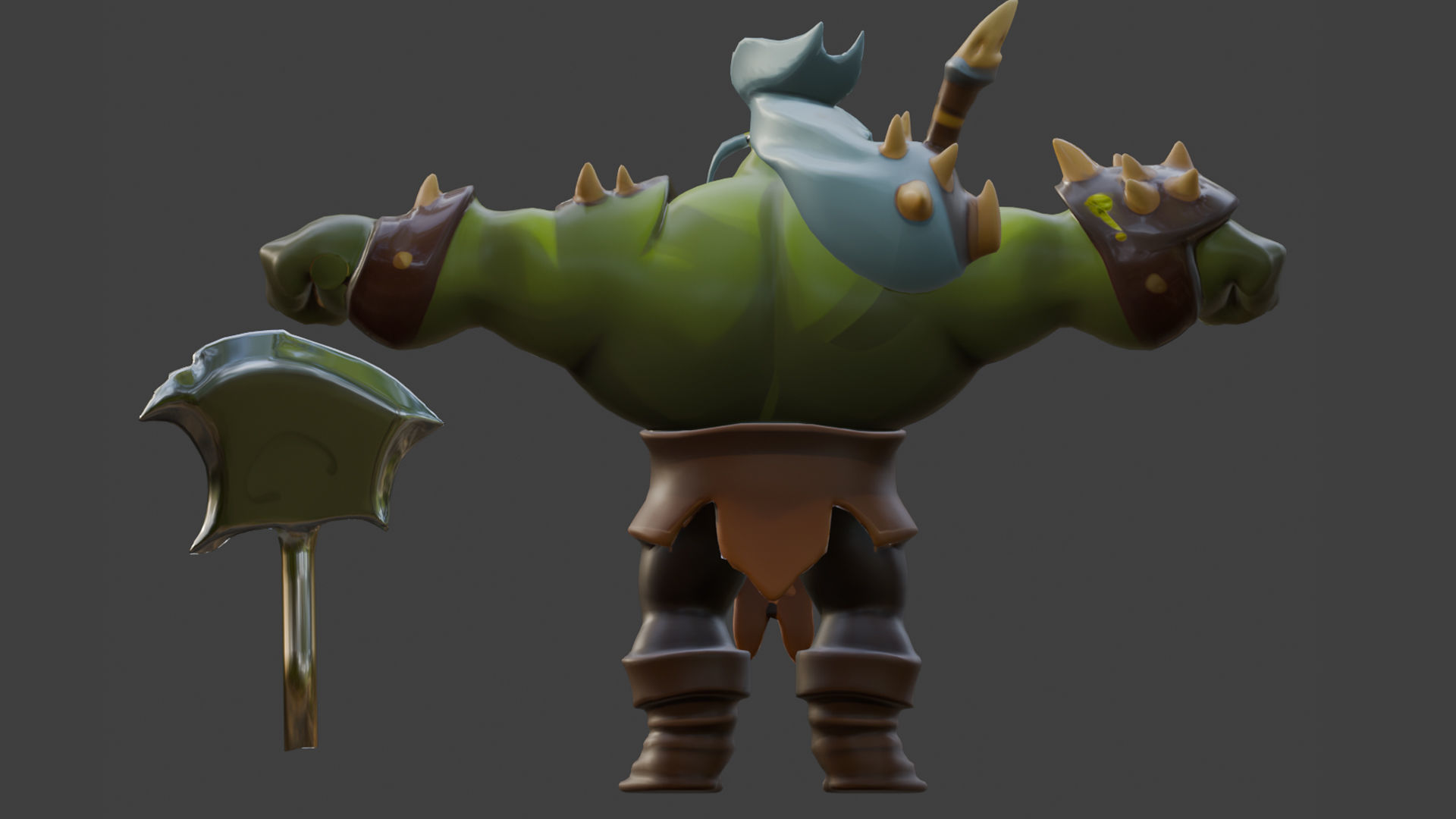 Orc world of warcraft Low-poly 3D model_3