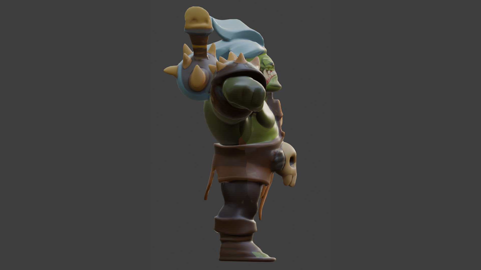 Orc world of warcraft Low-poly 3D model_2