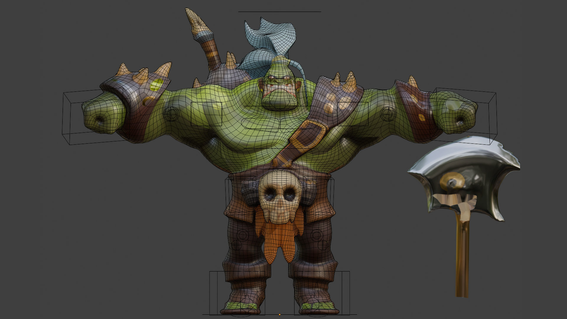 Orc world of warcraft Low-poly 3D model_5