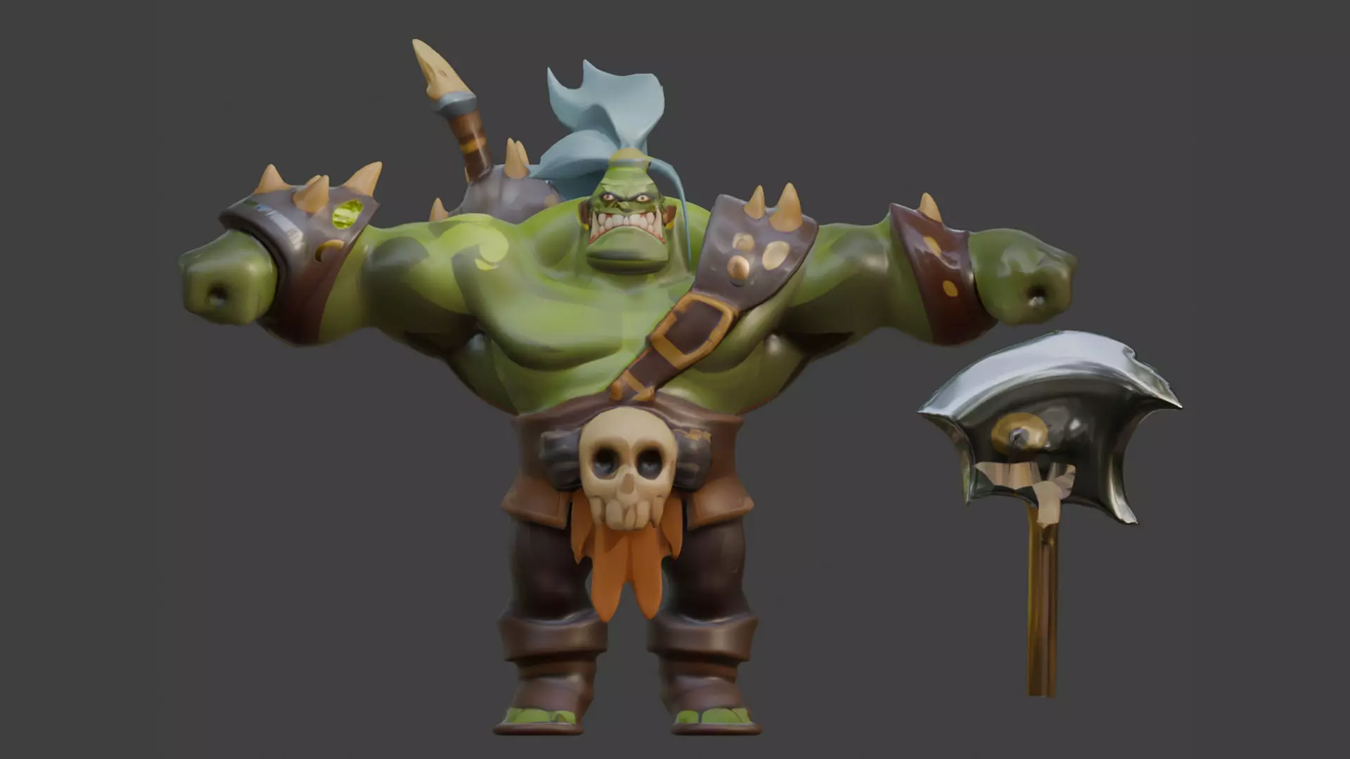 Orc world of warcraft Low-poly 3D model_0