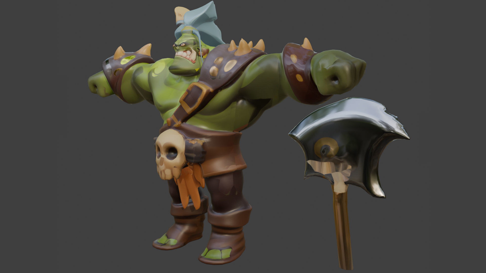 Orc world of warcraft Low-poly 3D model_1