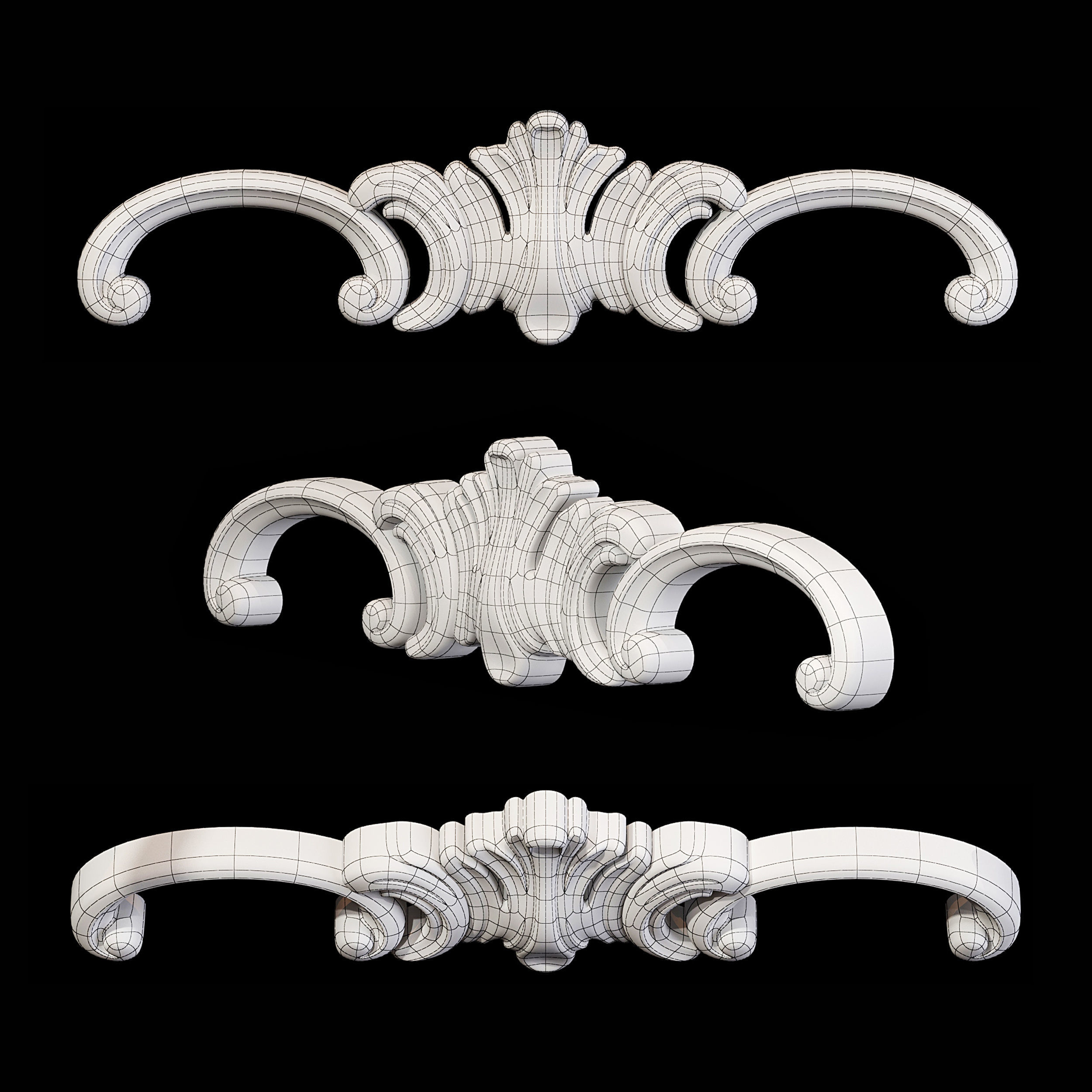 Classic carved 086 3D model_5