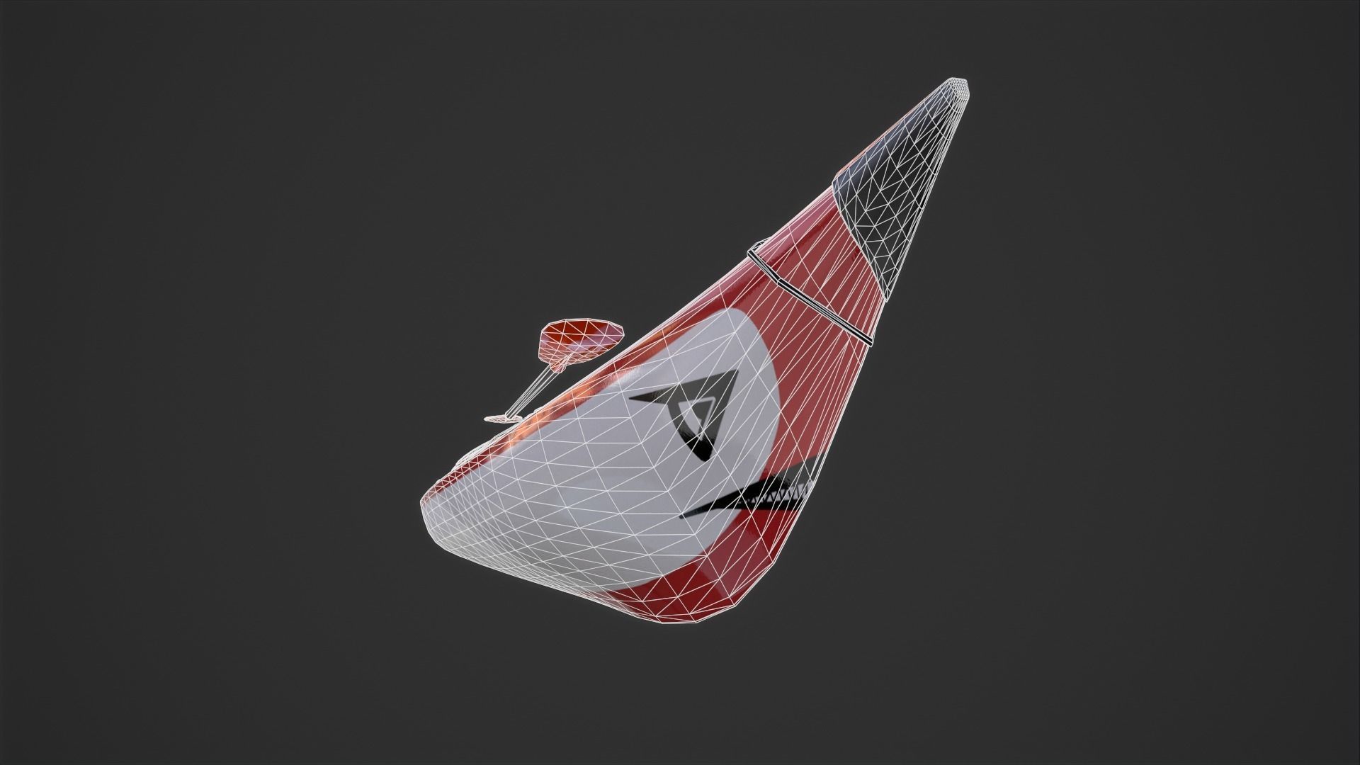 Kayak and Paddle Low-poly 3D model_13