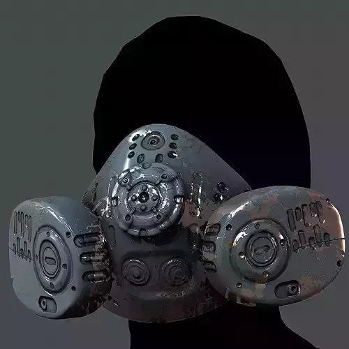 Gas mask helmet 3d model scifi Low-poly