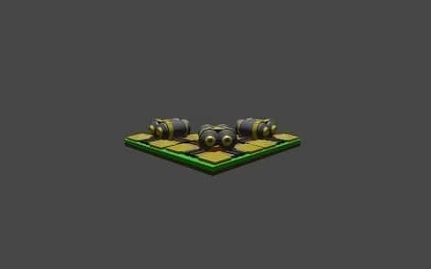 gun is in clash of clans in max lvl Free 3D model