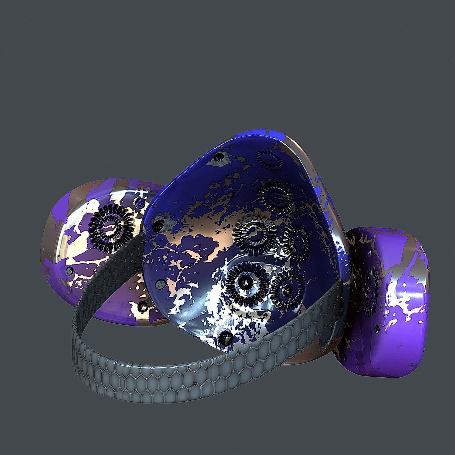 Gas mask helmet 3d model scifi Low-poly Low-poly 3D model_4