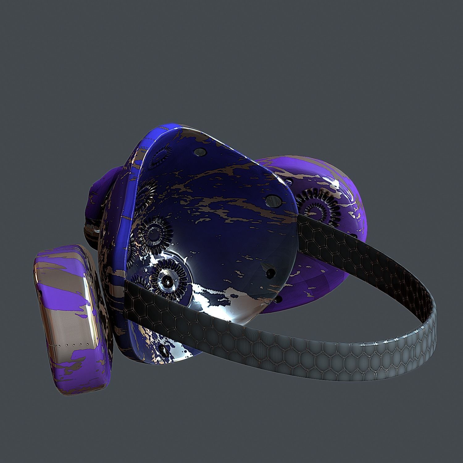 Gas mask helmet 3d model scifi Low-poly Low-poly 3D model_5