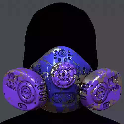 Gas mask helmet 3d model scifi Low-poly