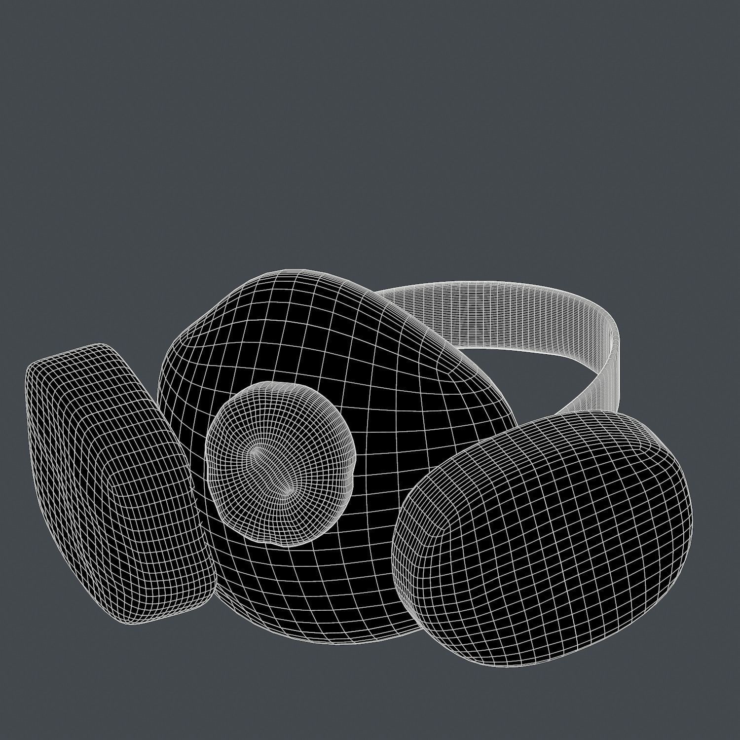 Gas mask helmet 3d model scifi Low-poly Low-poly 3D model_7