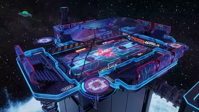 Futuristic  Scifi Space Basketball court 3D model